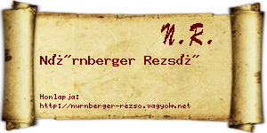 Nürnberger Rezső névjegykártya